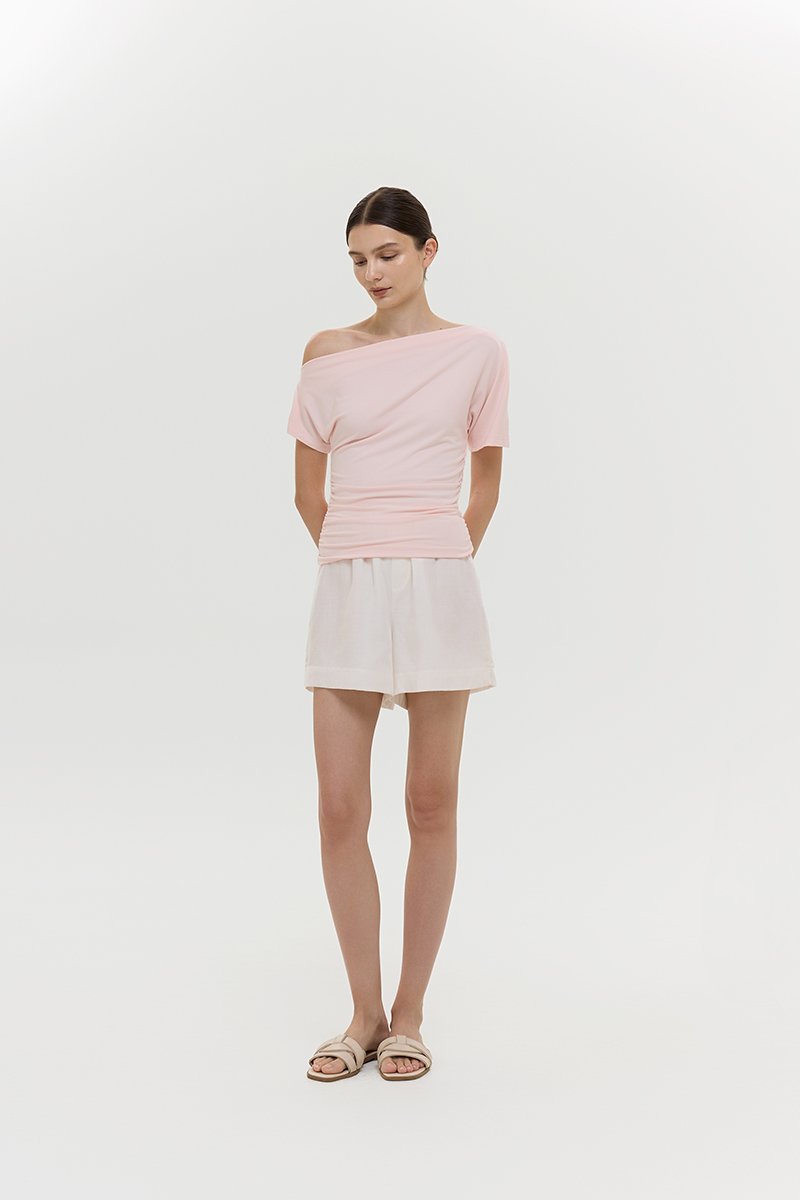EVONNE ASYMMETRIC OFF SHOULDER TOP