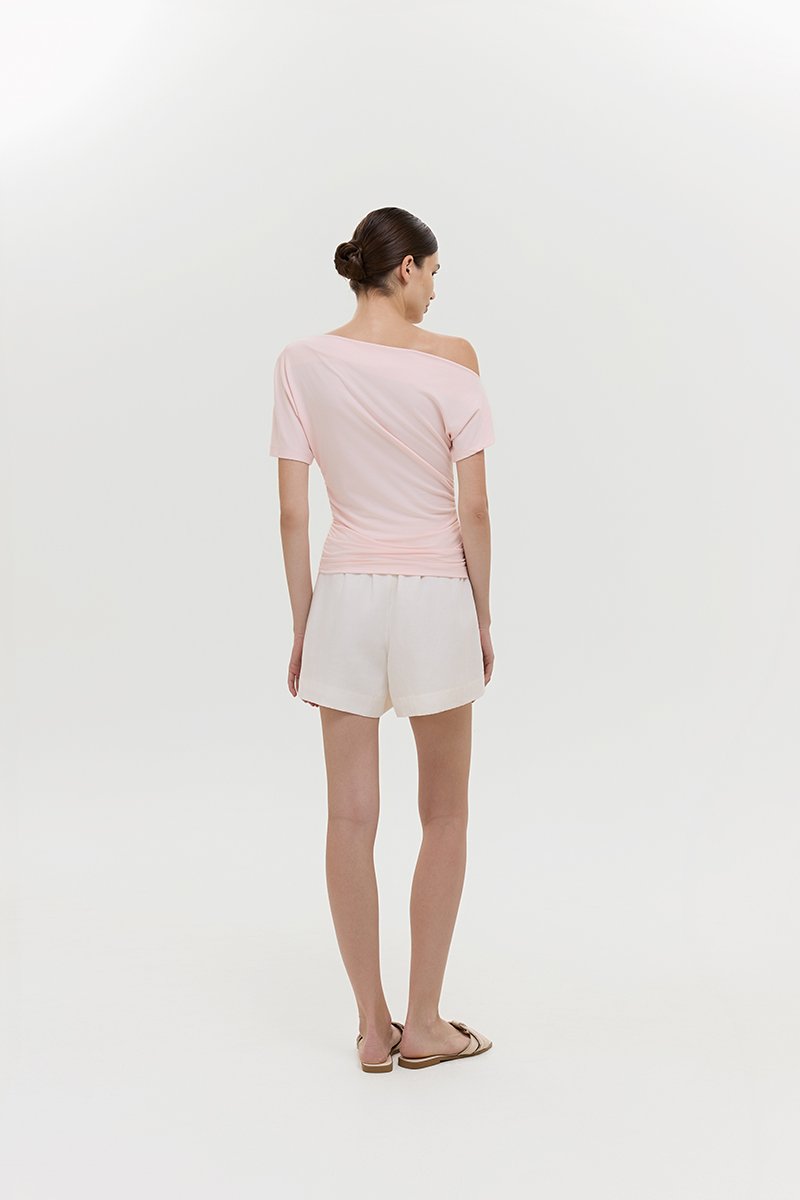 EVONNE ASYMMETRIC OFF SHOULDER TOP