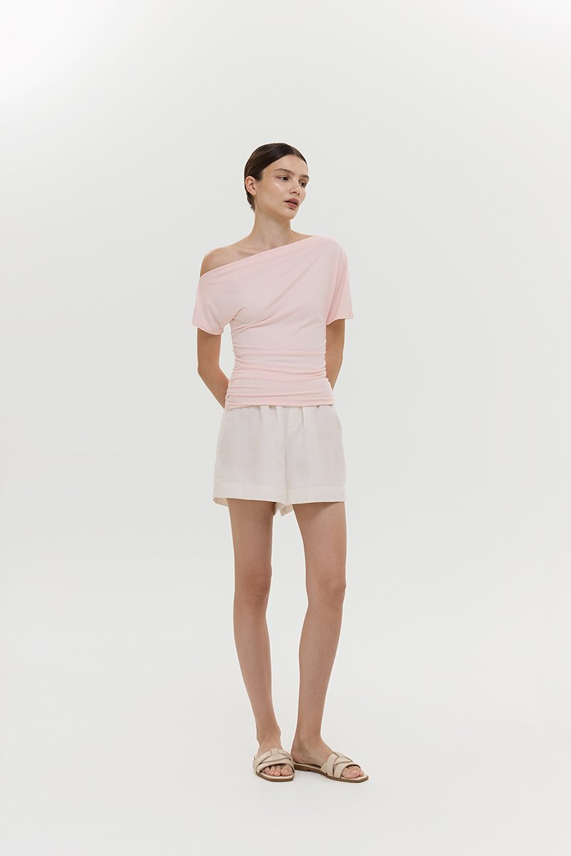 EVONNE ASYMMETRIC OFF SHOULDER TOP