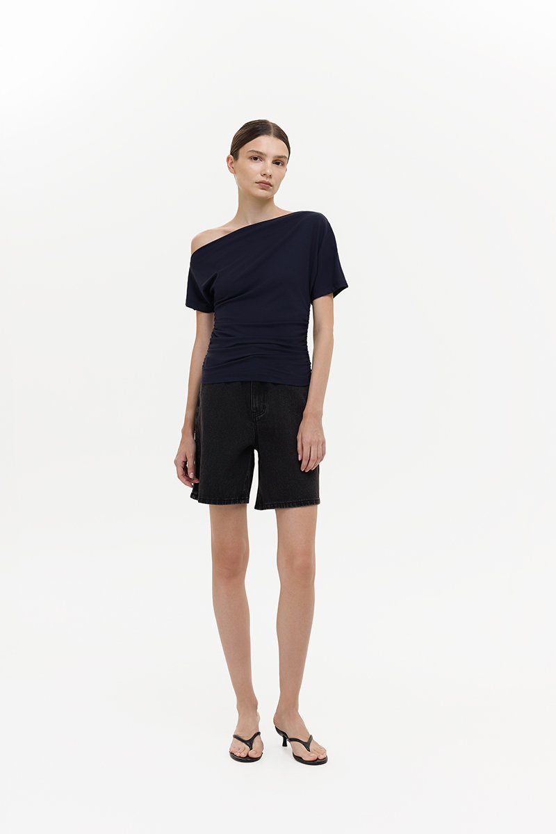 EVONNE ASYMMETRIC OFF SHOULDER TOP