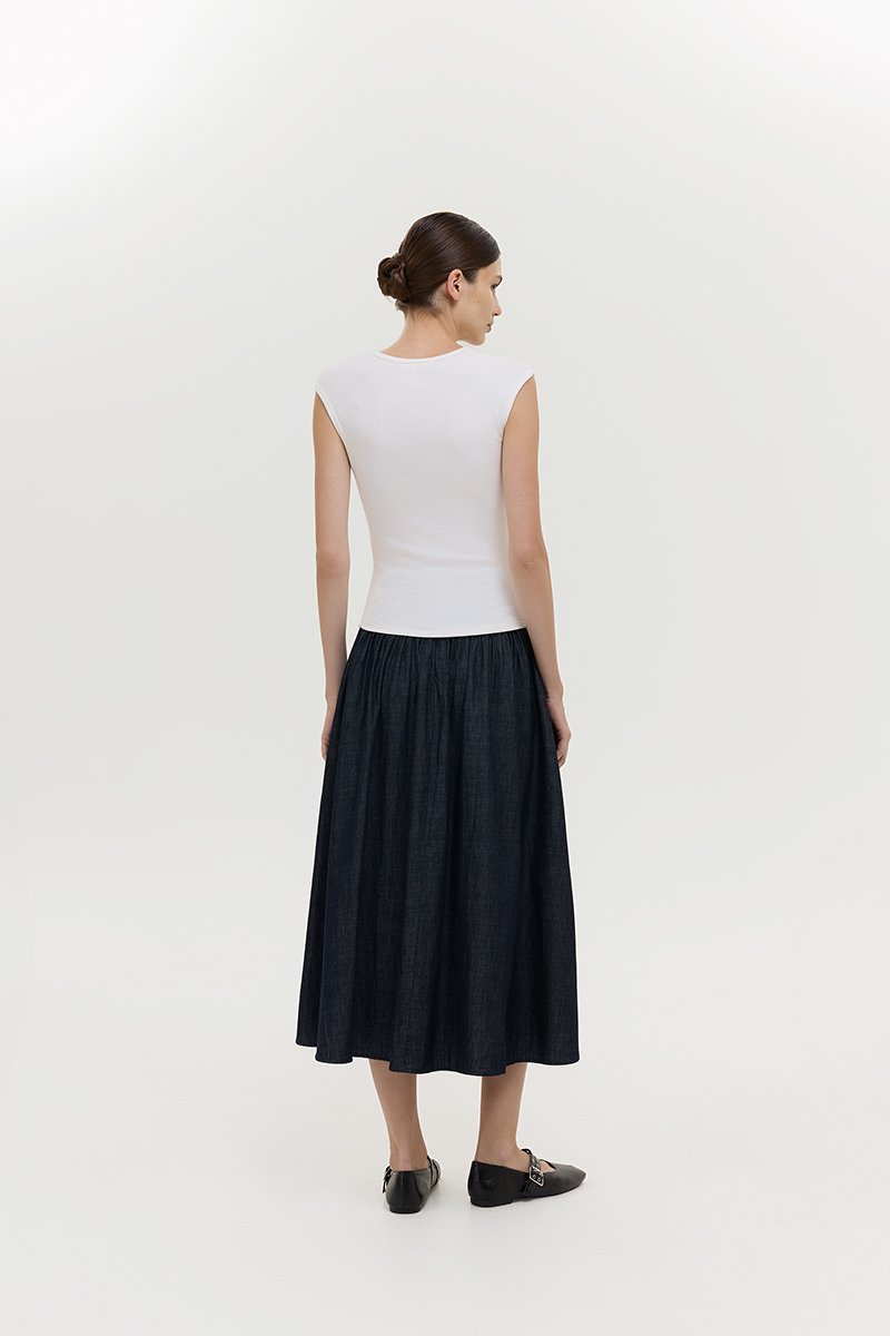 YURIE RIBBED BUTTONDOWN TOP