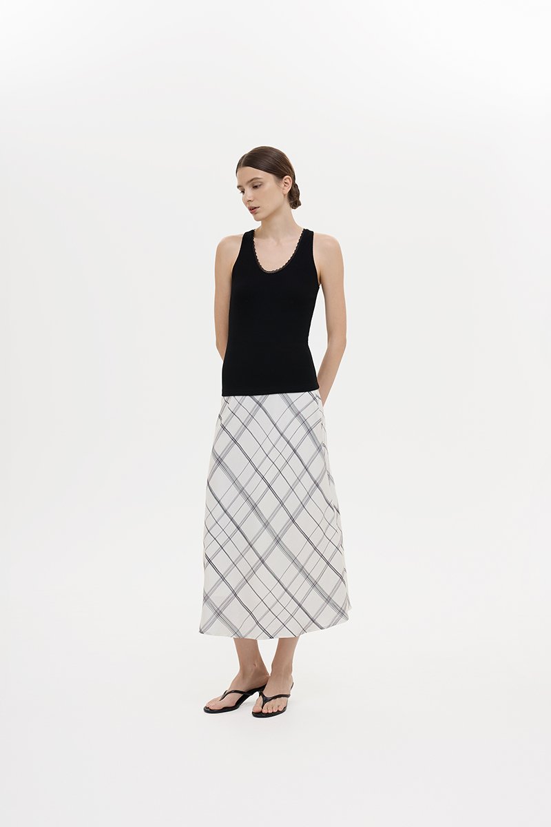 KATRINA LACE TRIM SCOOP NECK TANK