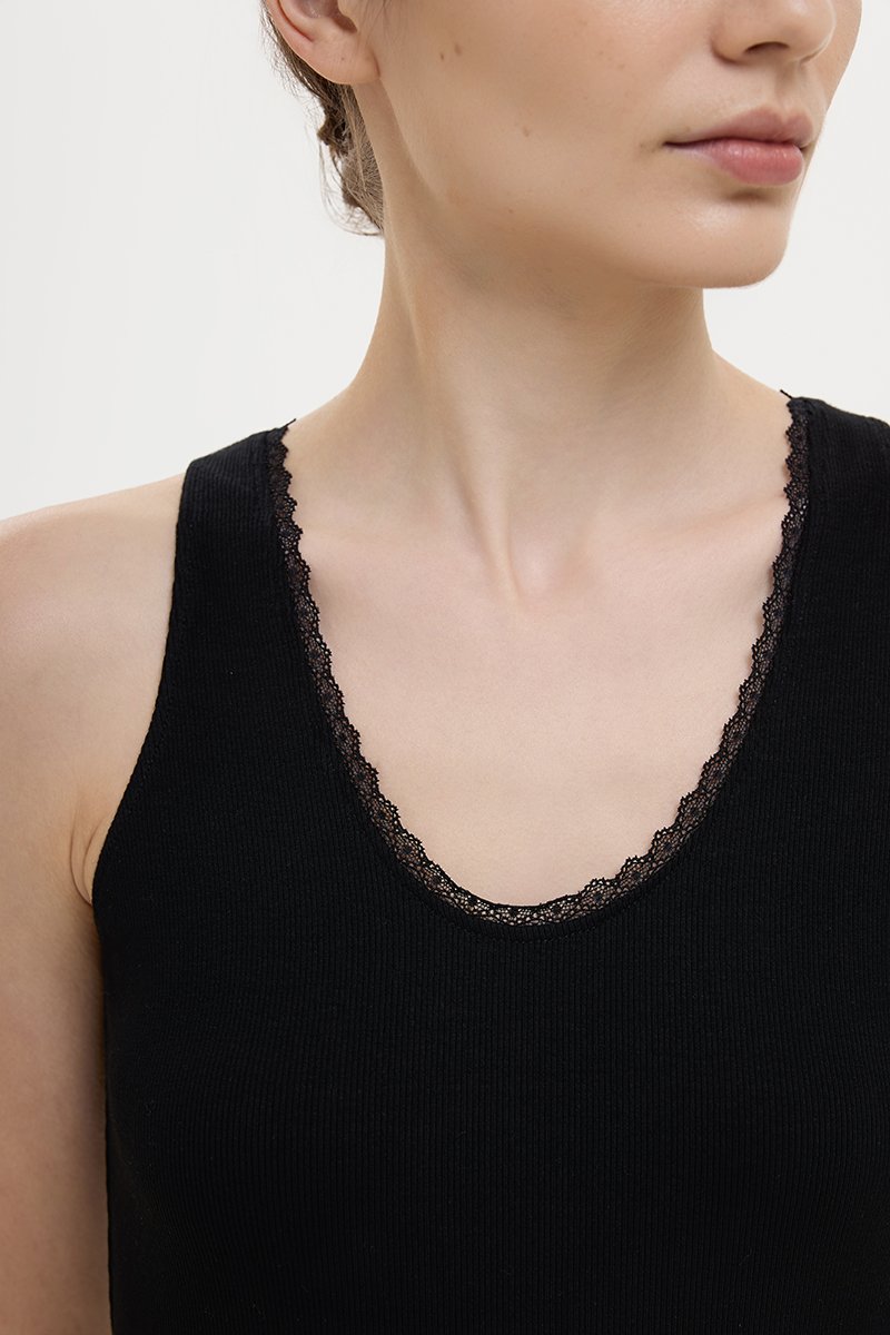 KATRINA LACE TRIM SCOOP NECK TANK