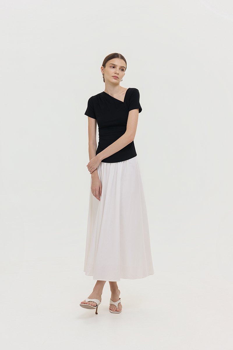 LOIS ASYMMETRIC SLEEVE TOP