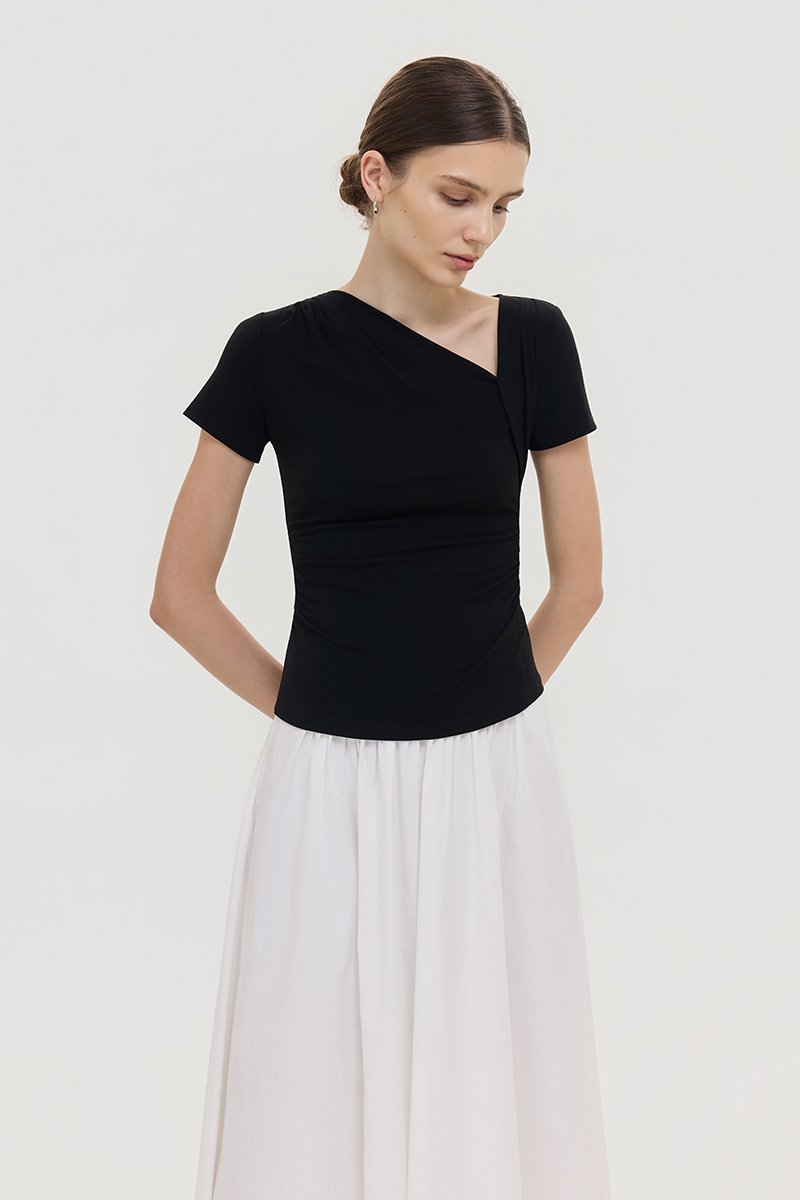 LOIS ASYMMETRIC SLEEVE TOP