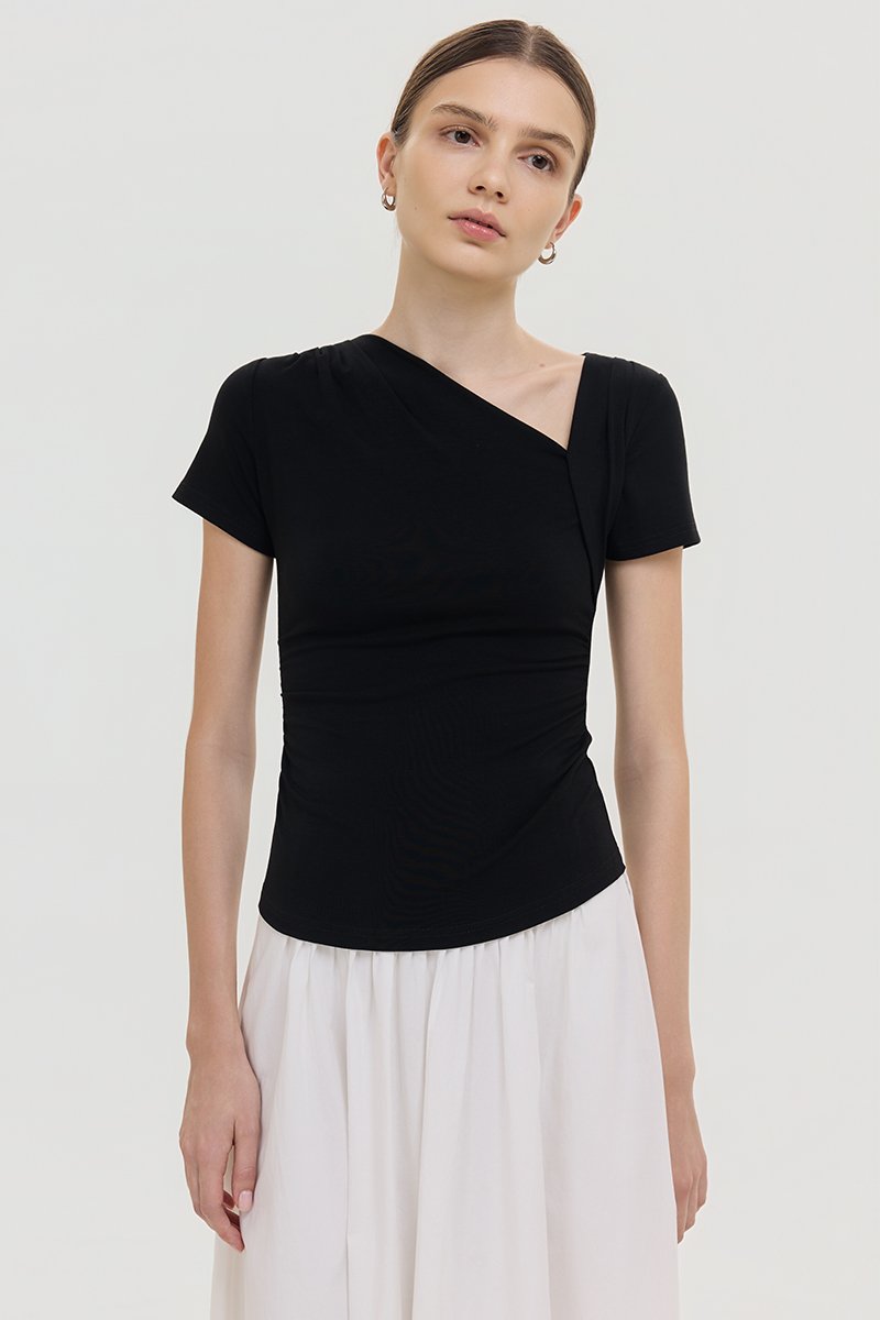 LOIS ASYMMETRIC SLEEVE TOP