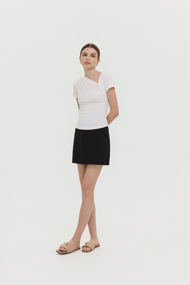 LOIS ASYMMETRIC SLEEVE TOP