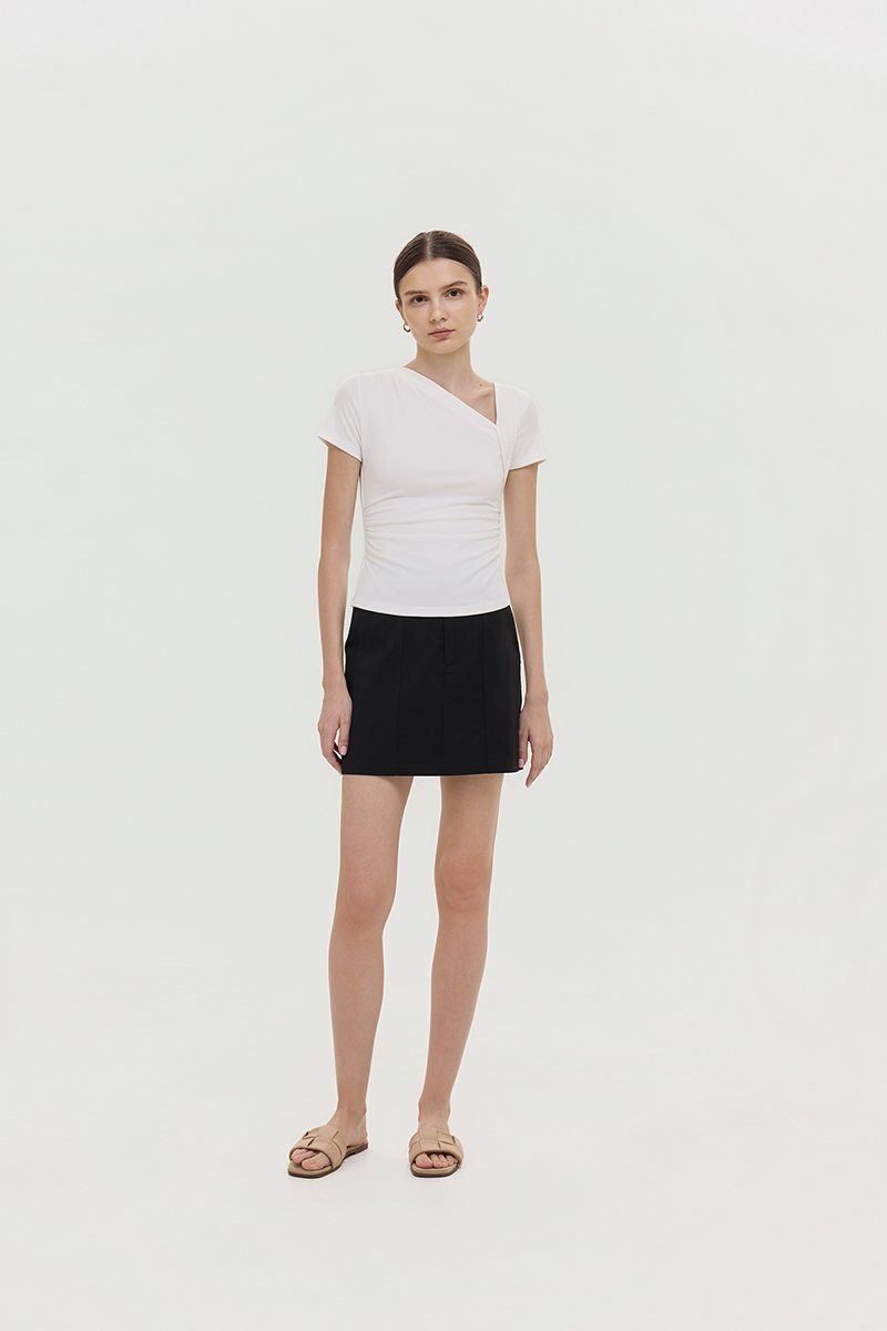 LOIS ASYMMETRIC SLEEVE TOP