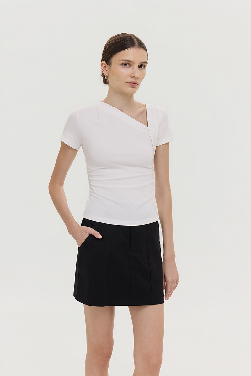 LOIS ASYMMETRIC SLEEVE TOP