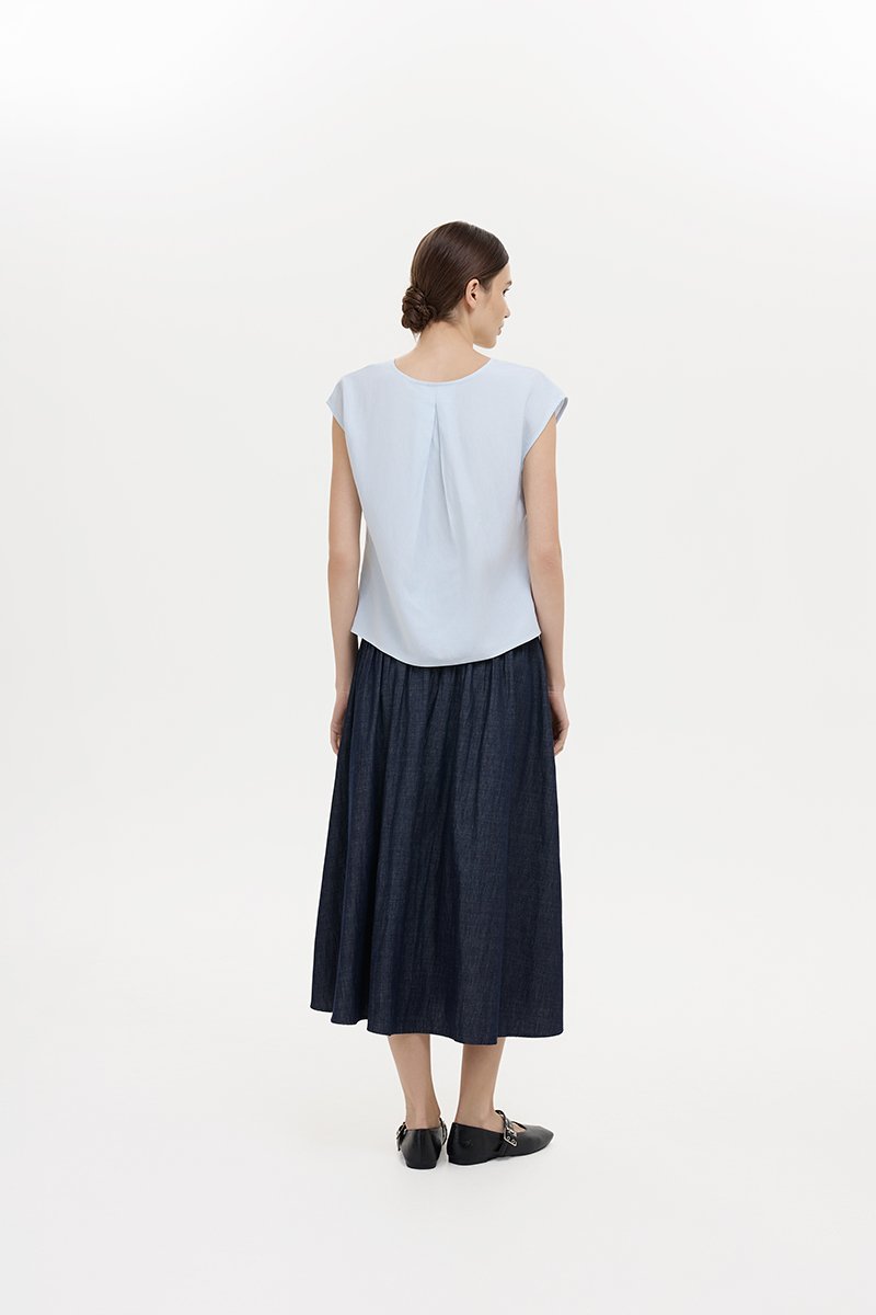 MIKELLE BUTTONDOWN LINEN TOP