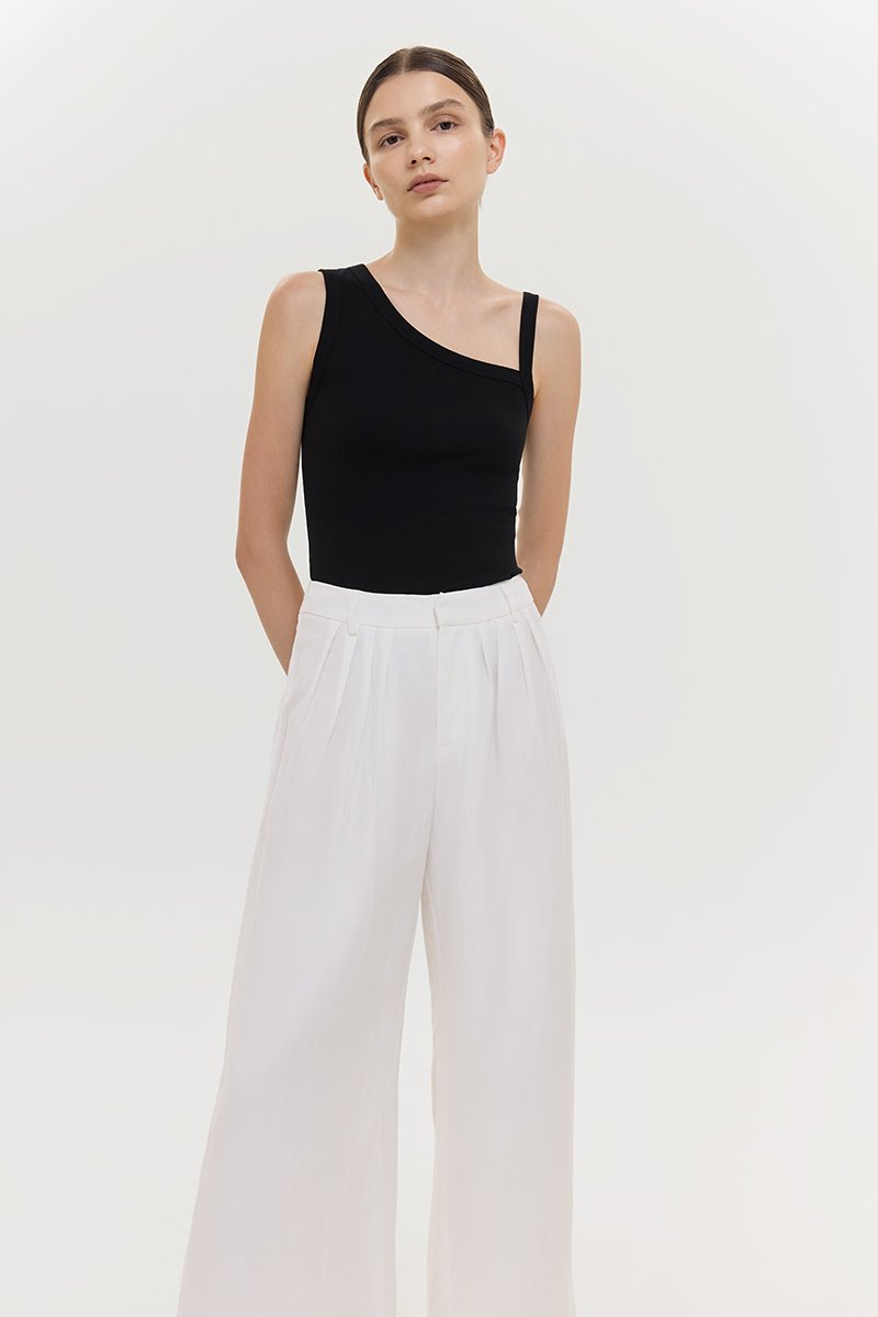 CAELIE PLEATED LINEN PANTS