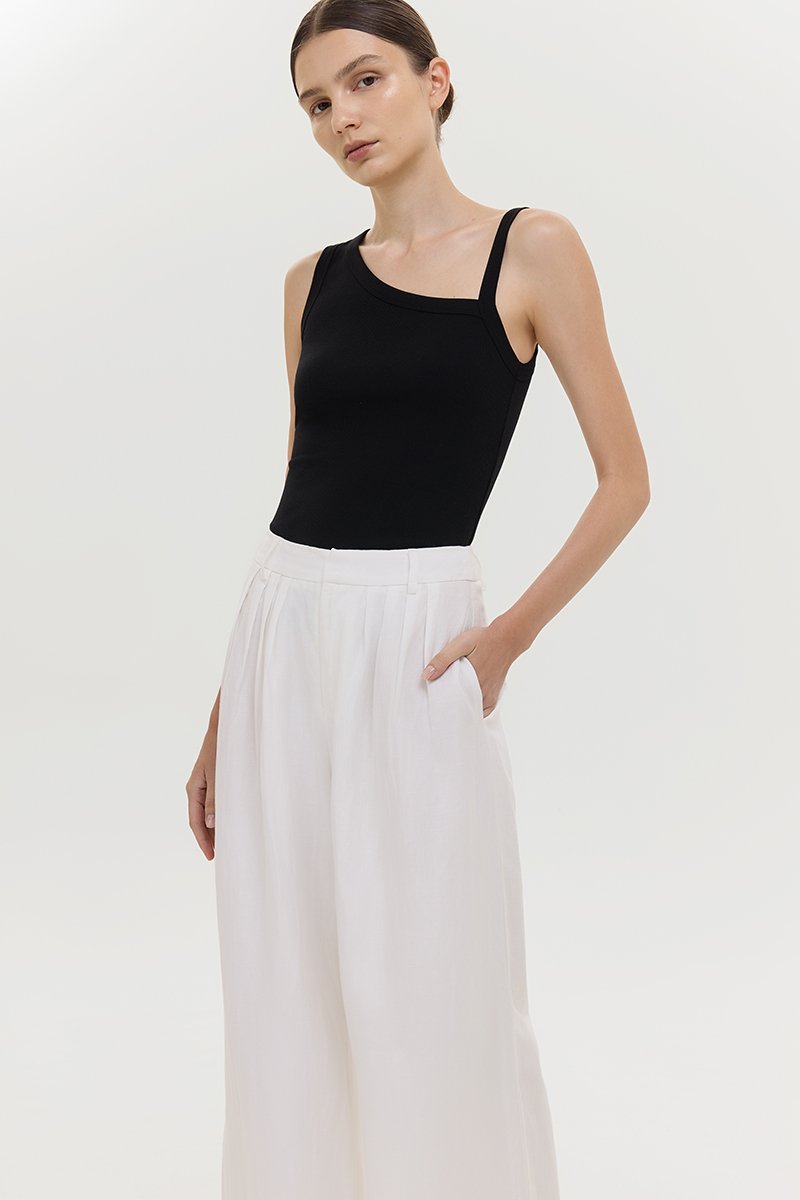 CAELIE PLEATED LINEN PANTS