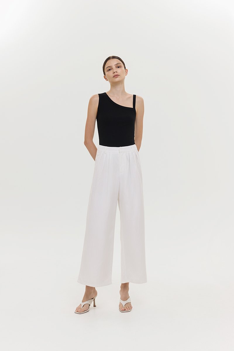 CAELIE PLEATED LINEN PANTS