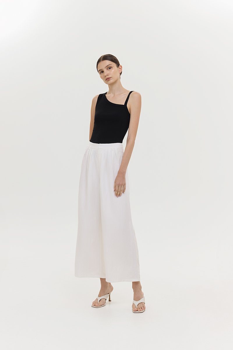 CAELIE PLEATED LINEN PANTS
