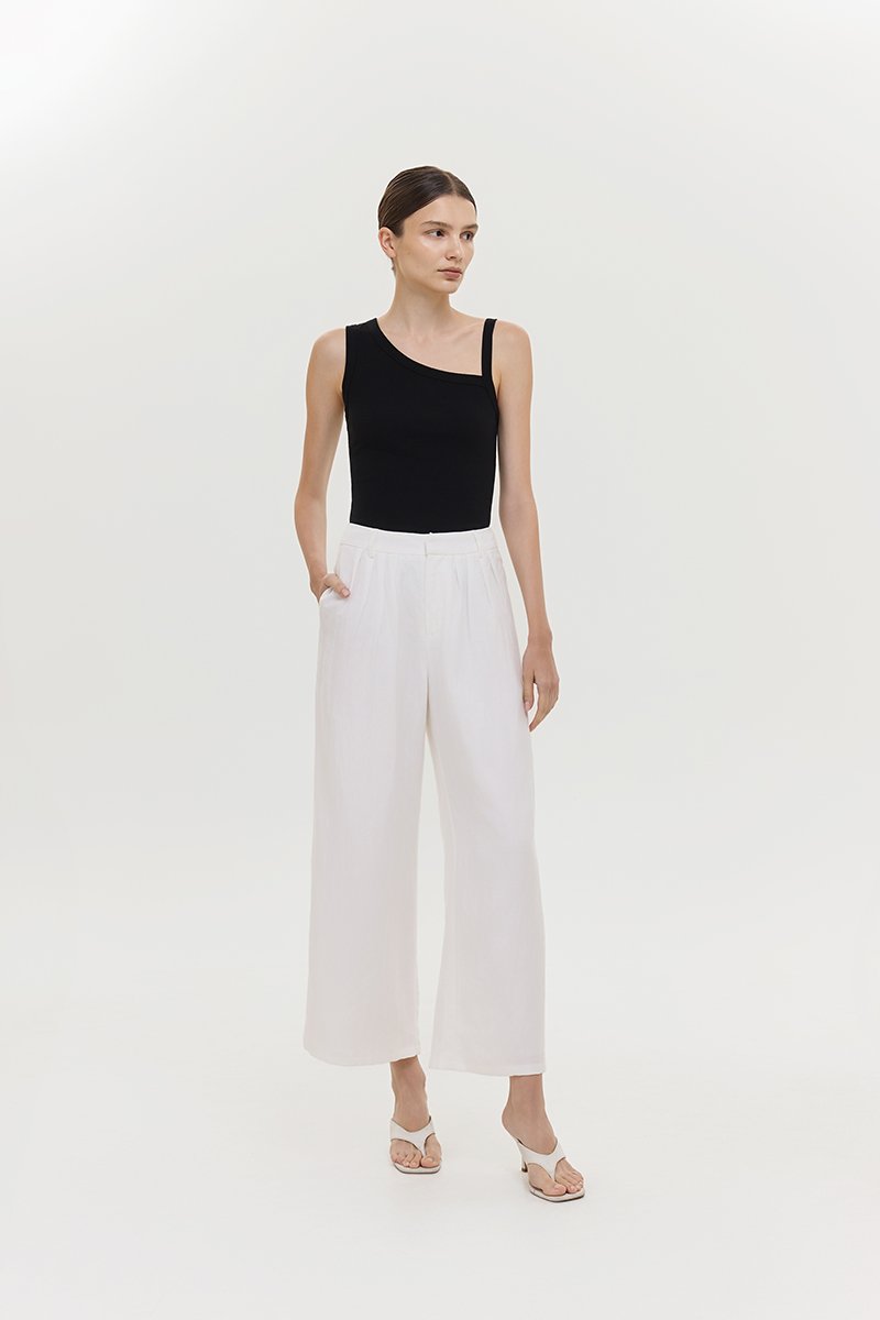 CAELIE PLEATED LINEN PANTS