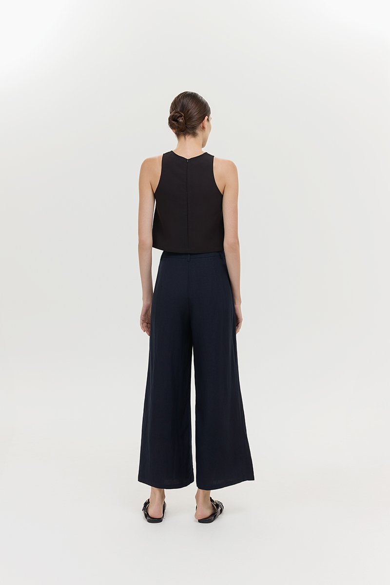 CAELIE PLEATED LINEN PANTS