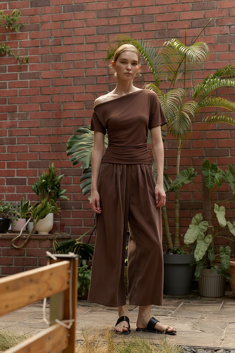 TYLER PLEATED WIDE LEG PANTS