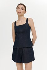 REIKA PANELLED DENIM TOP