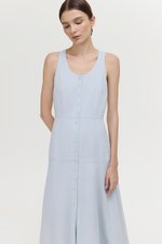 WENDELL SCOOP NECK BUTTONDOWN DRESS