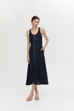WENDELL SCOOP NECK BUTTONDOWN DRESS