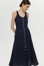 WENDELL SCOOP NECK BUTTONDOWN DRESS