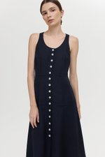 WENDELL SCOOP NECK BUTTONDOWN DRESS