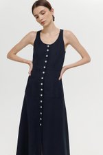 WENDELL SCOOP NECK BUTTONDOWN DRESS
