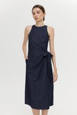 GEORGINE TIE WAIST SOFT DENIM DRESS