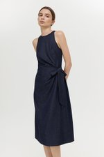 GEORGINE TIE WAIST SOFT DENIM DRESS