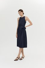 GEORGINE TIE WAIST SOFT DENIM DRESS