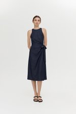 GEORGINE TIE WAIST SOFT DENIM DRESS
