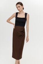ELEORA PLEATED PENCIL SKIRT