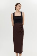 ELEORA PLEATED PENCIL SKIRT