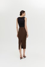 ELEORA PLEATED PENCIL SKIRT