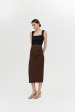 ELEORA PLEATED PENCIL SKIRT