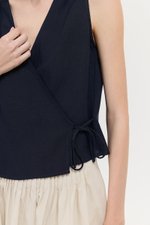 CALIA TIE WRAP LINEN TOP