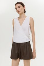CALIA TIE WRAP LINEN TOP