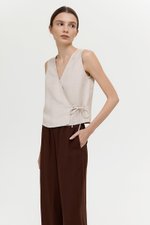 CALIA TIE WRAP LINEN TOP