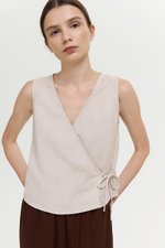 CALIA TIE WRAP LINEN TOP