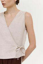 CALIA TIE WRAP LINEN TOP
