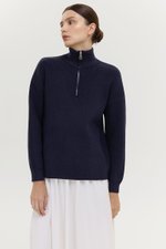 GENEVA HALF ZIP KNIT SWEATER