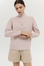 GENEVA HALF ZIP KNIT SWEATER