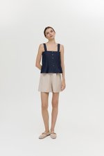 TRINNA DENIM STRAP TOP