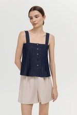 TRINNA DENIM STRAP TOP