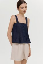 TRINNA DENIM STRAP TOP
