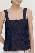 TRINNA DENIM STRAP TOP