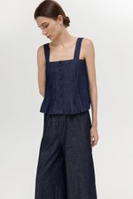 TRINNA DENIM STRAP TOP