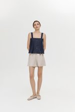 TRINNA DENIM STRAP TOP
