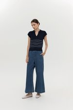BRISTOL POLO STRIPED KNIT TOP