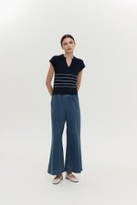 BRISTOL POLO STRIPED KNIT TOP